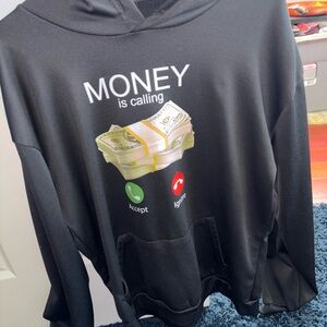 SHEIN Black Money Graphic Hoodie